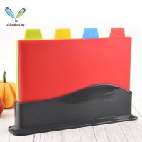 ✪BY 4Pcsset Cutting Board Non-slip PP Material Chopping Board Household Vegetable Fruit Board Cooking Tools