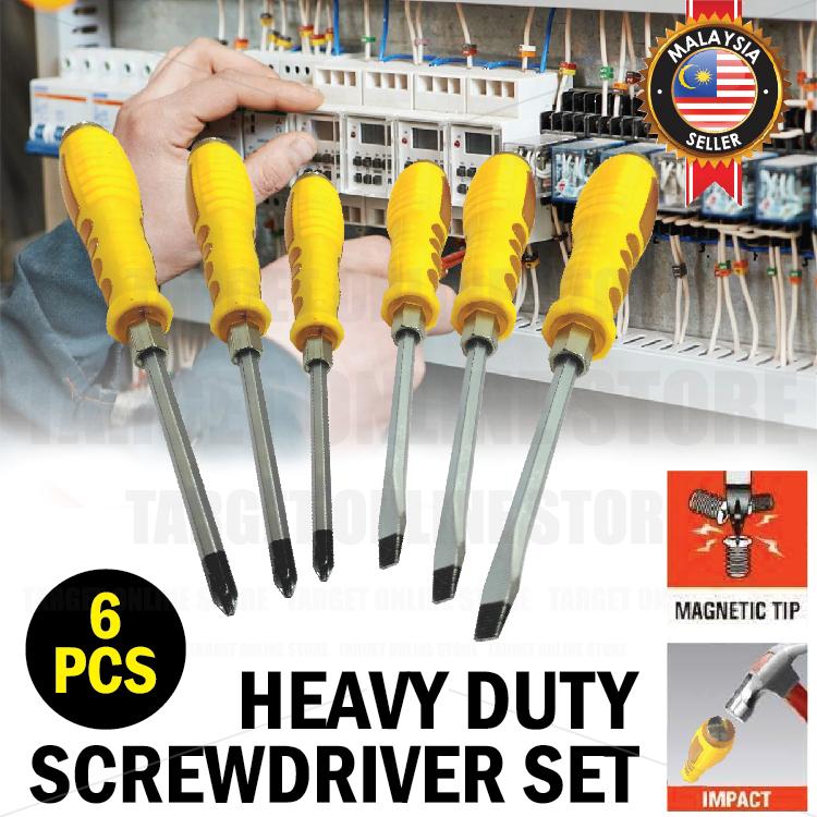 Details about   HUAQI 2pc Heavy Duty Precision Magnetic Screwdriver Set Hammer Through Soft Grip 