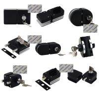 Round Square Matt Black Stainless Steel Entrance Glass Door Lock Hooking Barrel Latch With Keys Thumb Turn