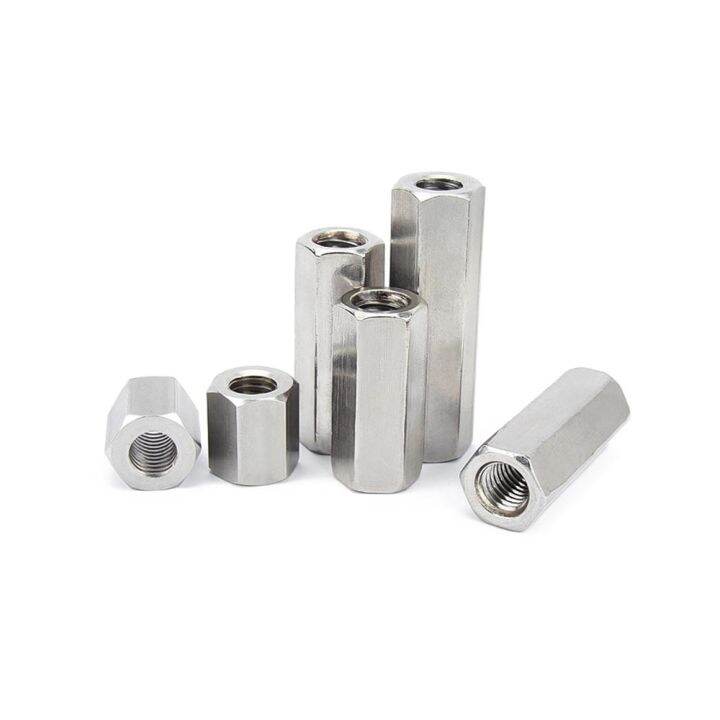 jie-yuan-1-5-10pc-m3-m4-m5-m6-m8-m10-m12-304สแตนเลส-din6334-hexagon-hex-ขยาย-rod-coupling-nut-connector-joint-ท่อ-nut