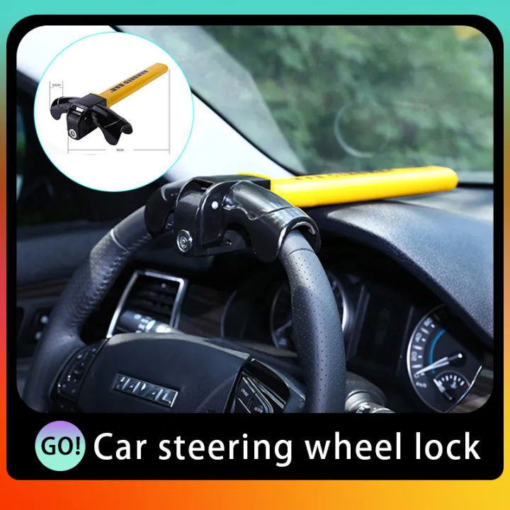 Universal Car side antitheft steering wheel lock T lock 2 keys round