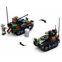 Special Offers SLUBAN German Military WIESEL 1 Airborne Tank Model King MOC Building Blocks Kit Army Soldier Bricks Classic Toys For Kids Boys