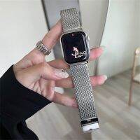 Luxury Stainless Steel Woven Strap For Apple Watch 7 6 5 42 38mm Metal Slim For iWatch Series 8 Ultra 41mm 45mm Belt Accessories Straps