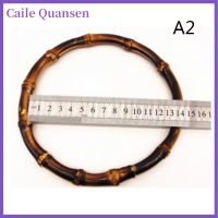 Caile 2pcs round Bamboo BAG Handle สำหรับกระเป๋าถือ Handcrafted DIY กระเป๋าอุปกรณ์เสริม2ขนาด