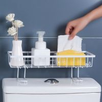 Wall Mount Toilet Shelf Storage Rack Multifunction Metal Hollow Draining Bathroom Counter Storage