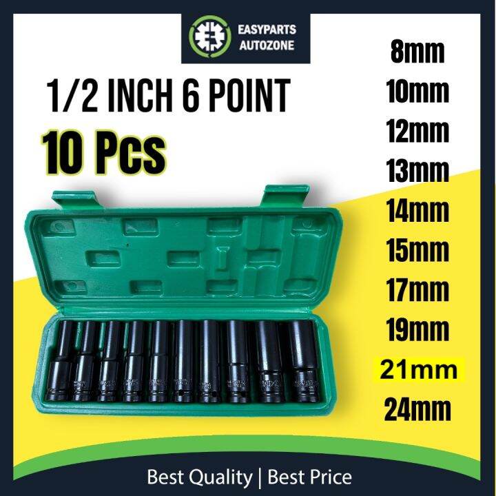 Autozone 824mm Impact Deep Socket Tool Set 1/2" Drive Adapter Spanner