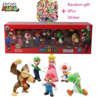 4-7cm Super Mario Bros PVC Action Figure Toys Dolls Model Set Luigi Yoshi Donkey Kong Mushroom for kids birthday gifts