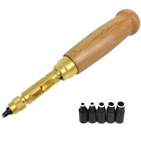 XHLXH with 6 Size Tip Leather Craft Tools Sewing Tips Drill Auto Screw Drill Tip Mute Rotary Hole Punch Leather Tool Leather Hole Punches Automatic Belts