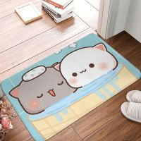 Non-slip Doormat Peach And Goma Mochi Bathing Bath Bedroom Mat Prayer Carpet Home Modern Decor