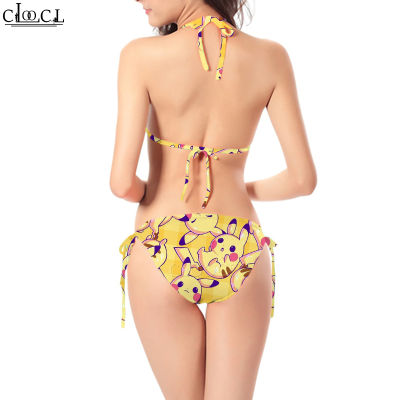 CLOOCL Anime Pokémon Pikachu Bikini 3D Print Summer Women Two-piece Suit Swimsuits