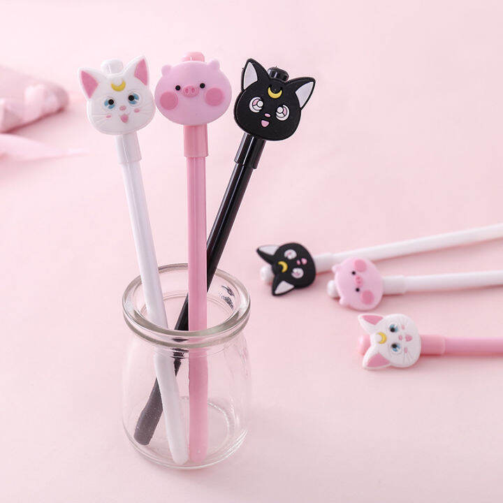 36-pcslot-moon-cat-pig-gel-pen-cute-0-5mm-black-ink-neutral-pen-school-writing-supplies-promotional-gift