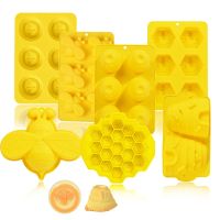 6holes 3d Bee Cake Mold Silicone Mold Baking Tools Kitchen For Chocolate Cookie Candy Jelly Muffin Sandwiches Soap Candle Making Bread Cake  Cookie Ac