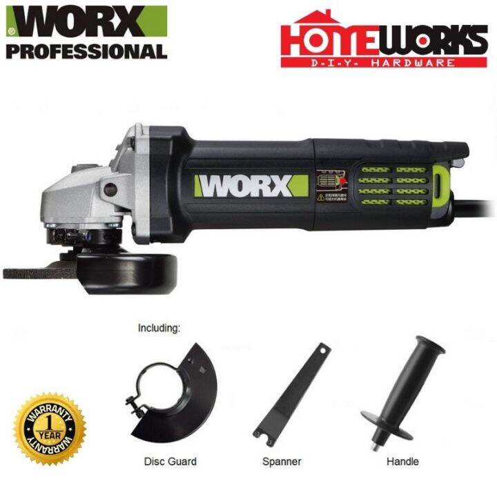 WORX (WU800S.2) 100mm 720W Corded Angle Grinder | Lazada