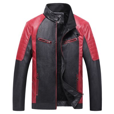[COD] 2020 spring autumn and winter new leather jacket mens hooded plus velvet thickened factory