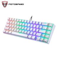 Motospeed คีย์บอร์ดเล่นเกมกลไก CK67 67คีย์ไฟ RGB Backlit เมาส์แบบมีสายสำนักงานสีแดงน้ำเงินสวิตช์ ABS ปุ่มกดสำหรับเมาส์ Mac Windows