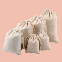 10pcs Cotton Sacks Jute Gift Bags Natural Burlap Gift Candy Drawstring Bags for Handmade Soap Storage Wedding Supply