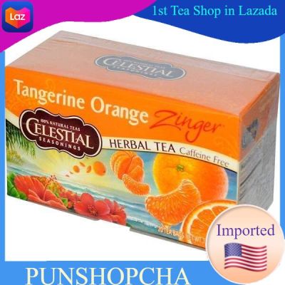 ชา Celestial Seasonings, Herbal Tea, Caffeine Free, Tangerine Orange Zinger, 20 Tea Bags