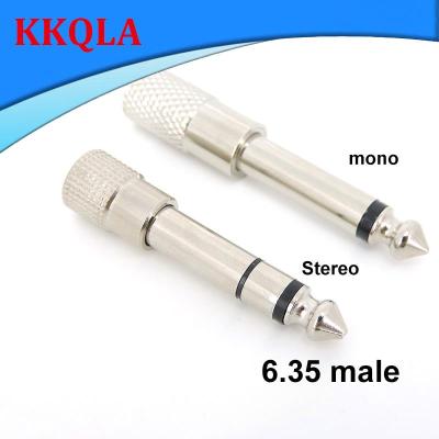 QKKQLA 1pcs Jack 6.35mm 2/3 Pole mono Stereo Male Plug to 3.5mm Female Jack adapter Socket Audio 6.5 Converter AUX Amplifier Microphone