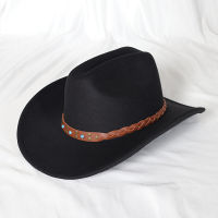 [COD] Dayan Western Cowboy Hat Baolu Knights Hat หมวกทรงใหญ่ที่มีขอบโค้งชายหมวกทรงสูงประดับอัญมณี