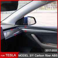 Model3คาร์บอนไฟเบอร์ ABS มหาดไทยตัดสำหรับเทสลารุ่น3 Y รถคอนโซลกลางแดชบอร์ดฝาครอบป้องกันประตูแผงอุปกรณ์เสริม