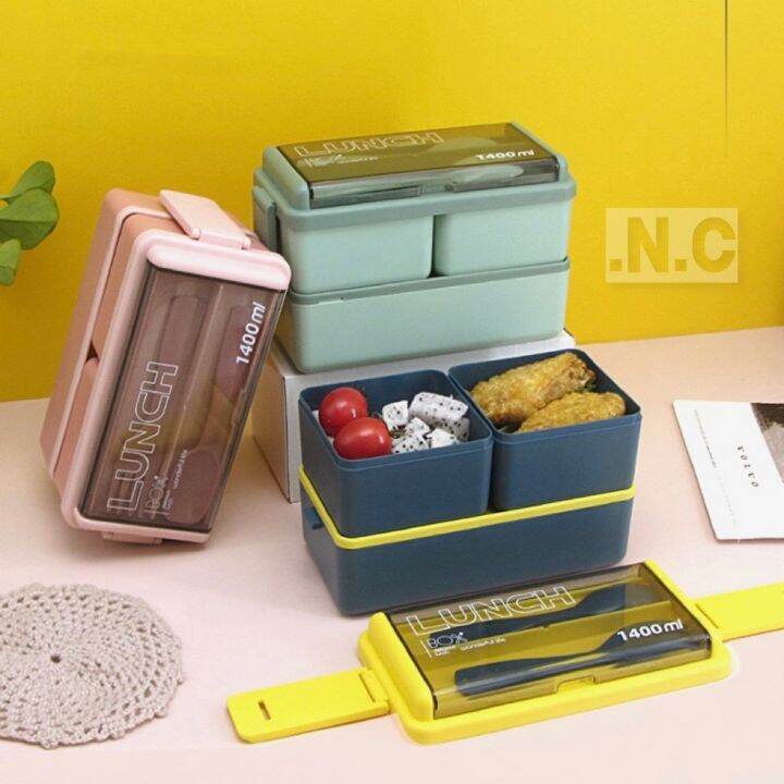 [1400ML] Lunchbox Home Living 3 container wheatstraw bentobox ...