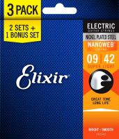 Elixir สตริงสายกีตาร์ไฟฟ้า3ชุดสำหรับราคาของ2