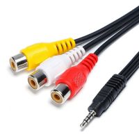 【15CM】4 Poles 3.5mm Mini AV Male to 3RCA Female M/F Audio Video Cable Stereo 3.5 mm to 3 Rca For Computer Sound Speaker