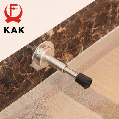 KAK Stainless Steel Door Stopper Non Punch Hydraulic Buffer Damper Wall Protector Wall-Mounted Rubber Door Stop Door Hardware Decorative Door Stops