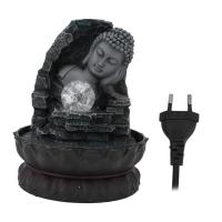 Resin Water Fountain Ornaments Sleeping Buddha Statue Indoor Waterscape Home Decor Gift 220V, European standard