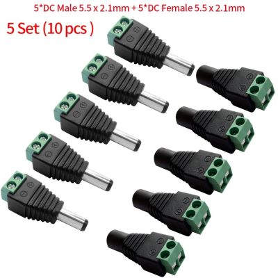 【YF】 5pairs Female And Male DC Connectors 2.1x5.5mm Power Plug Adapter Jacks Sockets Connector For Signal Color LED Strip CCTV Camera