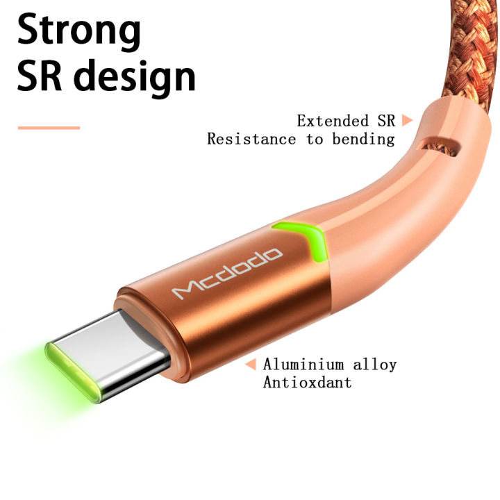 mcdodo-type-c-qc4-0สูงสายชาร์จ-led-usb-c-3a-สายสำหรับข้อมูลซัมซุงโน้ต10-huawei-mate-30-xiaomi-pro-macbook-โทรศัพท์มือถือ