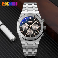 Skmei Steel Belt Business Mens Watch Three Eyes And Six Needles Running Seconds Mens Watch Fashion Classic Quartz Watch