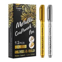 Haile DIY Metallic Waterproof Permanent Paint Marker Pens Gold And Silver For Drawing Students Supplies Marker Craftwork Pen Highlighters Markers