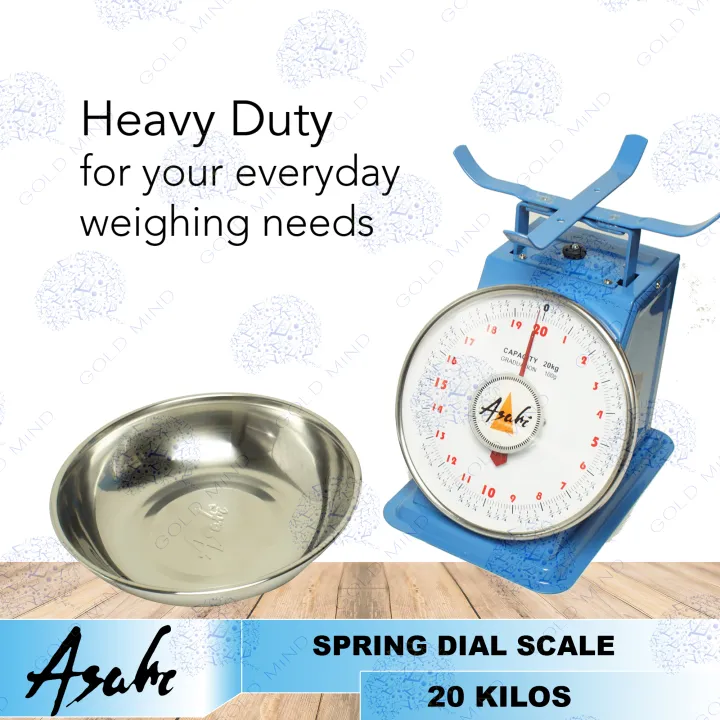 Asahi Heavy Duty 20kg Dial Weighing Scale Spring - Gold Mind Everyday 