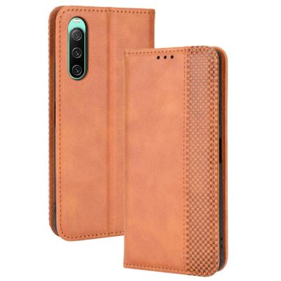 สำหรับ Sony Xperia 10 IV เคสโทรศัพท์หนังเนื้อหัวเข็มขัดแม่เหล็กย้อนยุค (คลังสินค้าพร้อม)