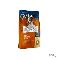 Happy Dog Mini Toscana 300g สำหรับสุนัขโตพันธุ์เล็ก สูตรเนื้อเป็ดและปลาแซลมอน