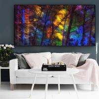 ขนาดใหญ่สีป่าต้นไม้ผ้าใบ Art พิมพ์ Modern Wall Art สำหรับห้องนั่งเล่น,ห้องนอน,ตกแต่งบ้านคุณภาพสูงโปสเตอร์ Art Printing