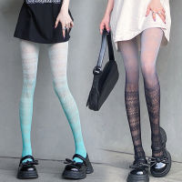 【CW】Women Tights Gradient Cute Candy Color Pantyhose Summer Thin Transparent Female Stockings Party Club Lolita Tights