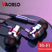 VAORLO หูฟัง3.5มม. แบบมีสาย,หูฟังสเตอริโอเบสหูฟังสำหรับฟังเพลงสำหรับ Xiaomi Samsung หูฟังสำหรับเล่นกีฬากันน้ำหูฟังเล่นเกมพร้อมไมค์