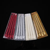 【CW】4Pcs Twisted Candles 25cm10 Long Burning Taper Candles for Home Wedding Dinning Table Decor