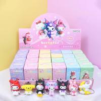 24Pcs Sanrio Keychain Kuromi Kitty Melody Pachacco Anime Figures Pokemon Pikachu Squirtle Snorlax Keyring For Children Toy Gifts