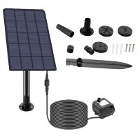 2.5W Solar Fountain Pump DIY Solar Water Pump Kit Solar Powered Fountains With 6 Nozzles Bird Bath Solar Water Fountain For