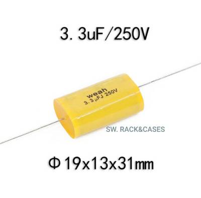 ซีเสียงแหลม 3.3uf/250v สีเหลือง (ราคาต่อแพ็ค 4 ตัว) ซี 3.3uf/250v เหมาะสำหรับค่อมเสียงแหลม ถ่วงเสียงแหลม ทำให้เสียงใสขึ้น กันวอยซ์ขาดง่าย