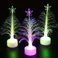 12Pcs เปลี่ยนโต๊ะเรืองแสงไฟเบอร์ออปติก LED Tree Light กับ Top Star New Year Party Xmas Holiday Decoration Halloween