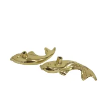 Brass Forged Fish Drawer Cabinet Door Storage Box Handle Furniture Decoration Ceramic Copper Art Iron Art Matching