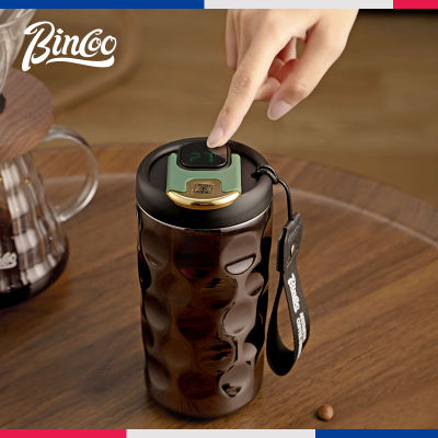 BINCOO เซรามิคสมาร์ทแก้วกาแฟแบบพกพา316สแตนเลสถ้วยเก็บความเย็นสำหรับเดินทางกลางแจ้ง400ML