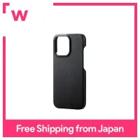 ELECOM iPhone 13 Pro / leather case / open / MAGKEEP / black