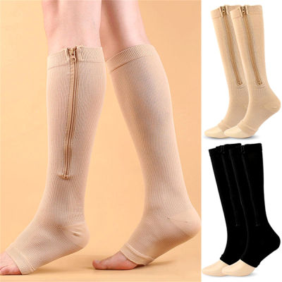 Leg Zipper Thick Socks Varicose Women Long Professional Stockings Copper Sports