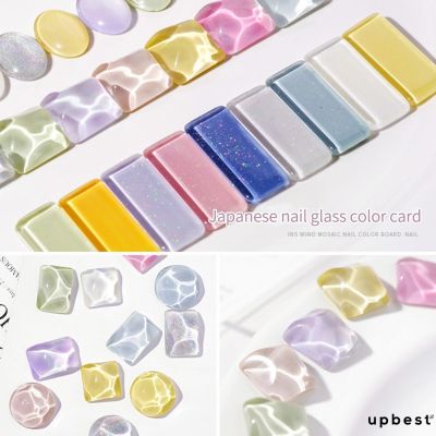 Nail art color card water ripple trapezoidal display card bean color card nail art coloring transparent glass color card upbest