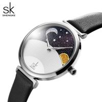 Small amount wins engraved new fashion ladies watch sun and moon with bright starry sky northern lights quartz watch K0124